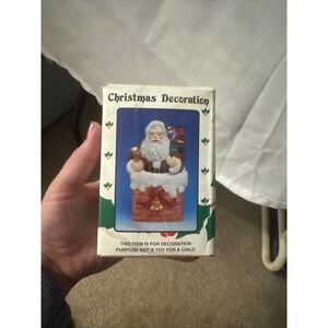 Christmas Decoration Santa Claus Chimney Ornament Box Hinged Diorama Scenes